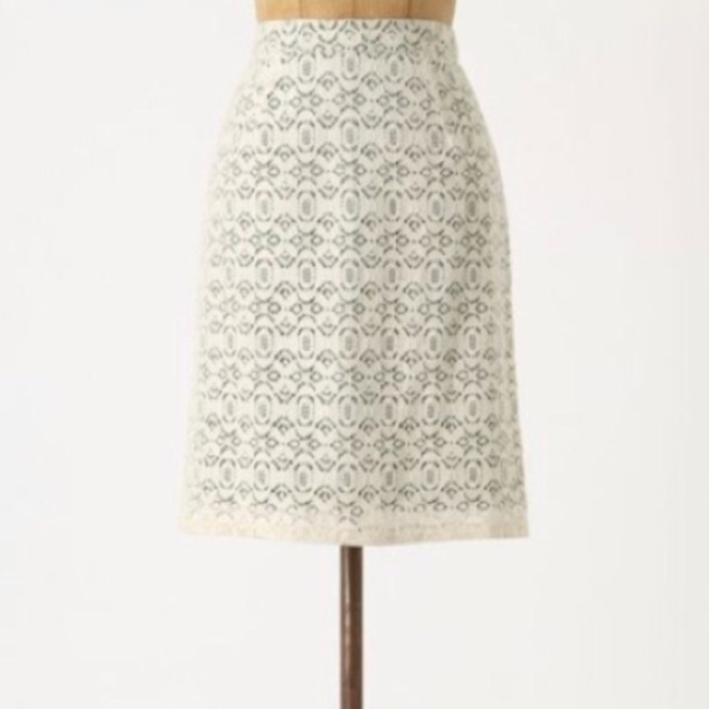 Anthropologie Edme & Esyllte Green Aine Lace Skirt